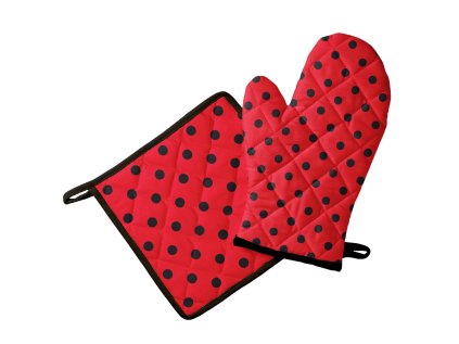 Kuchyňská chňapka a podložka, Puntík Červený