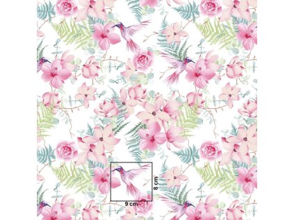 38174 2 bavlnena latka kyticky na bilem 246