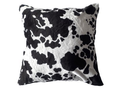 Povlak na polštářek mikroplyš varianta kravička Černá 40x40cm