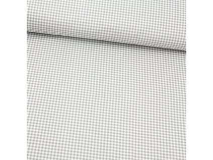 Dětské bavlněné látky, metráž. Kostka mini 4 mm, Šedá