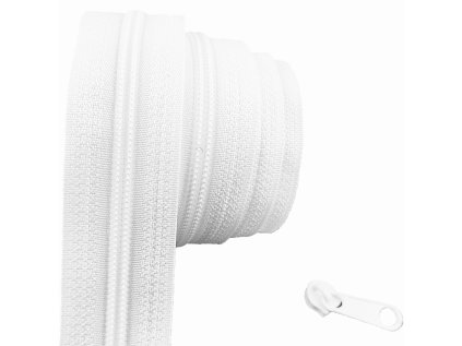 Zip spirálový bílý 3 mm metráž