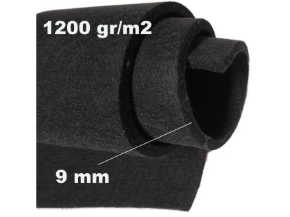 technicky filc 9 mm barva cerna 111
