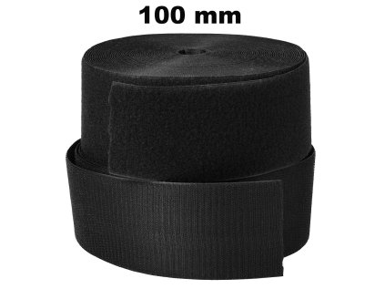 pasek na suchy zip nasivaci hacek a smycka set barva cerna 100 mm x 25 bm a