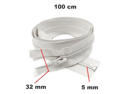 zip spiralovy bily 5 mm delka 100 cm 222