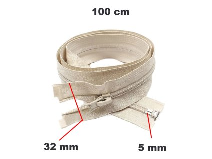 zip spiralovy bezovy 5 mm delka 100 cm 333