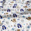 30668 3 bavlnene latky metraz zviratka modra na bilem