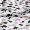 32087 5 bavlnena latka metraz dino cerno fialovy na bilem