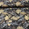 36722 5 bavlnena latka listy sede a zlute na cernem