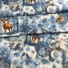 christmas cotton fabric by the meter width 160 cm pattern nature blue on white31