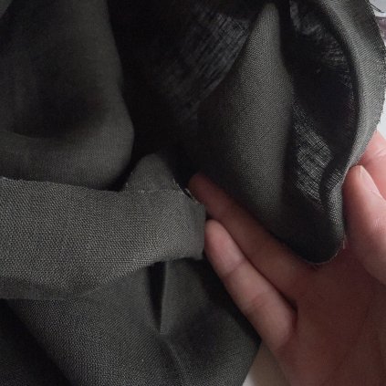 Khaki len, košile/šaty