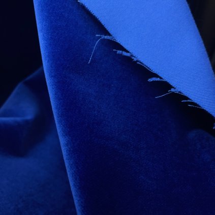 Velveta Vansdorf bavlněný samet královská modř