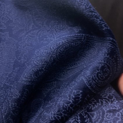 Velveta Vansdorf bavlněný samet paisley navy