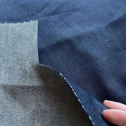 Pevná džínovina denim, tm. modrá, bavlna