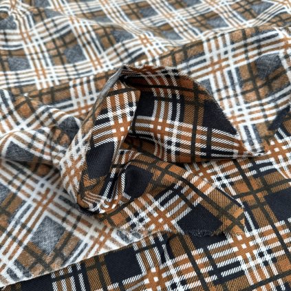 Retro okrový bavlněný flanel