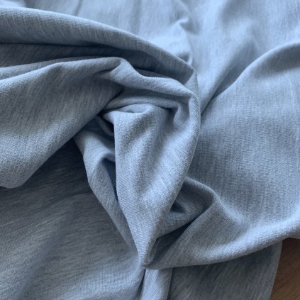 Teplákovina světle šedý melanž, bavlna s elastanem