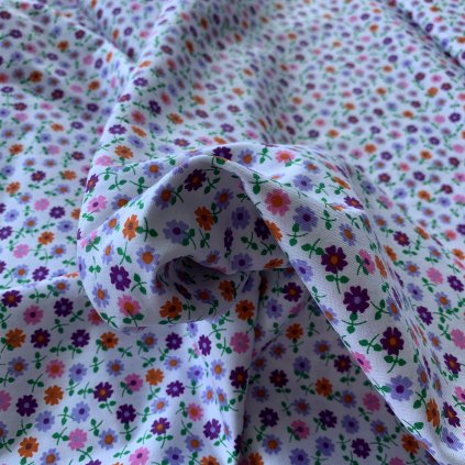 Bavlněné plátno pastelové kytičky