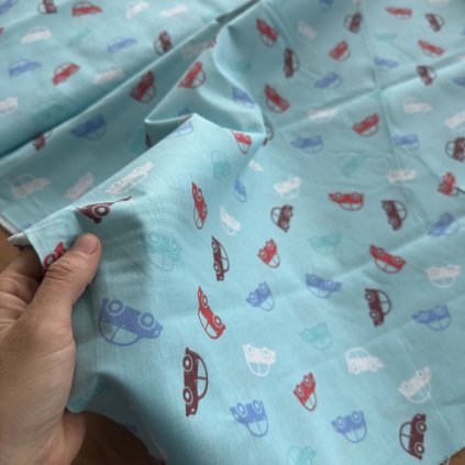 Vzorek - Bavlněné plátno auťáci