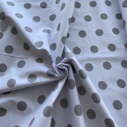 Vzorek - Bavlněné plátno bílé s šedými puntíky