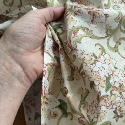 Vzorek - Bavlněné plátno květy