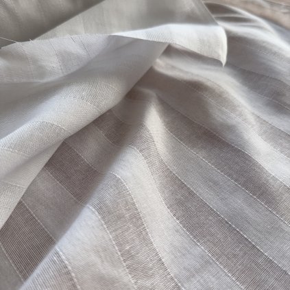 Vzorek - Bílý bavlněný batist Tiba proužek