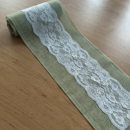 Vzorek - Imitace juty s krajkou