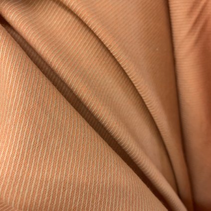 Vzorek - Oranžovo-béžový proužek, lehký flanel košilovka