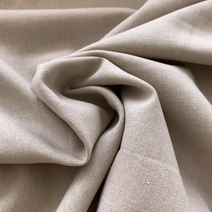 Vzorek - Šedě béžová šatovka viskóza se lnem Odivi