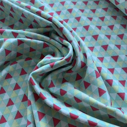 Vzorek - Úplet trojúhelníky, jednolíc, bavlna s elastanem