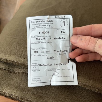Tiba Lindos khaki plátno viskóza 80% len 20%