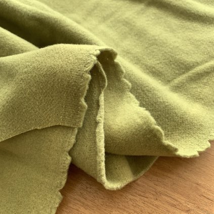 Kabátový flauš/velur 70%vlna 20% polyamid 10% kašmír pistáciová