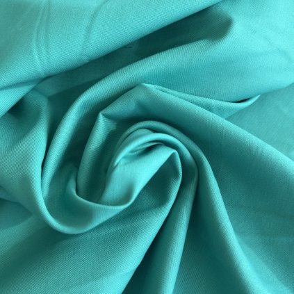 Vzorek - Saténová viskózová Podšívkovina tyrkysová lehce pružná