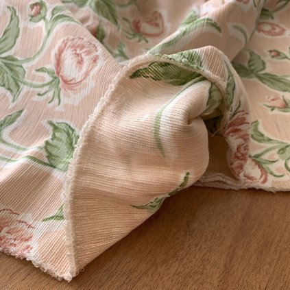 Vzorek - Retro dekorační látka/ryps pivoňky, bavlna/synt.vl.