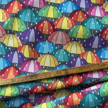 Vzorek - Zimní softshell s fleecem barevné deštníky