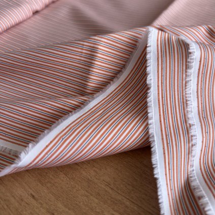 Košilovina oranžovo modrý proužek ba/PES