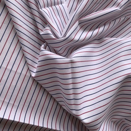 Košilovina červený a modrý proužek, ba/PES 1