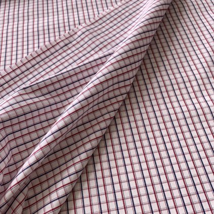 Košilovina červená a modrá kostka, ba/PES 1