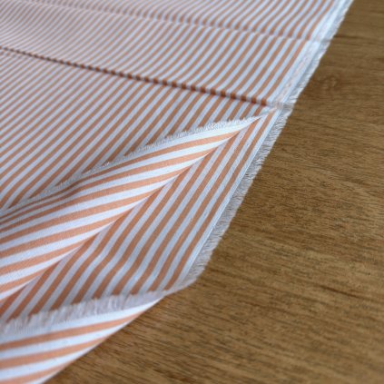 Košilovina oranžový proužek bavlna