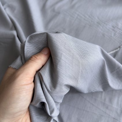Košilovina světle šedá žíhaná ba/nylon/el