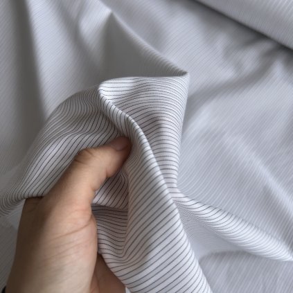 Vzorek - Košilovina bílá s proužkem, bavlna 3