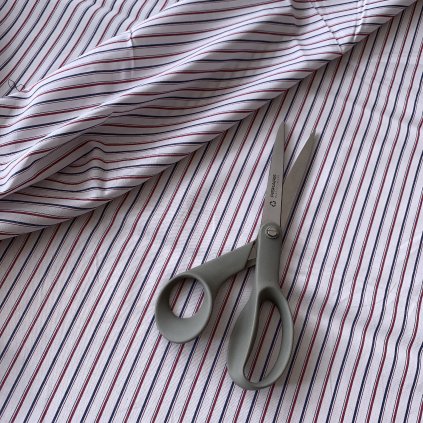 Vzorek - Košilovina červený a modrý proužek, ba/PES