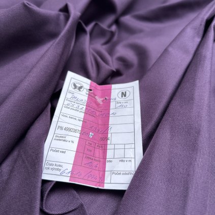 Vzorek - Fialové bavlněné plátno Velveta Varnsdorf Panama