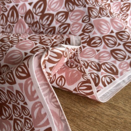 Pevnější bavlněný kepr růžový/poupata