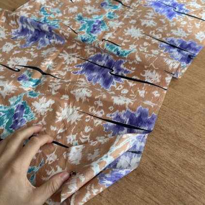 Retro bavlněné plátno, abstrakce na světle hnědé