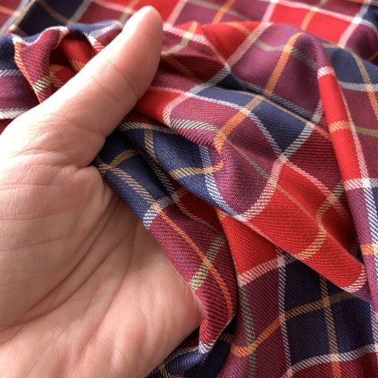 Lehká kostkovaná košilovina, keprová vazba, bavlna