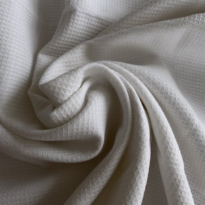 Bílé bavlněné piké/jemná vaflovina bílá 2