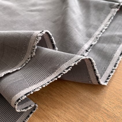 Lehká kostýmovka/šatovka směsová, šedé káro