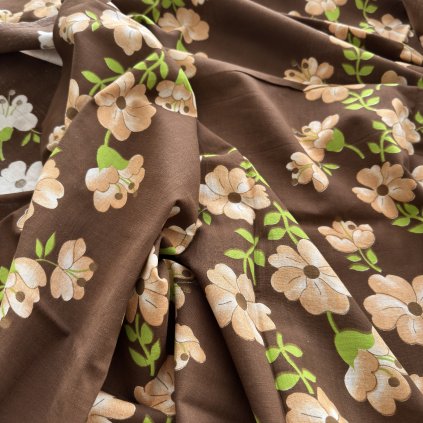 Bavlněné plátno retro květy