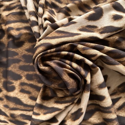 Syntetický úplet zvířecí vzor, lehce transparentní, velmi pružný