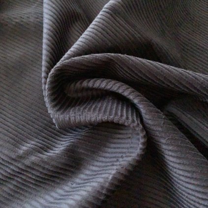 Vzorek - Bavlněný manšestr antracitová šedá