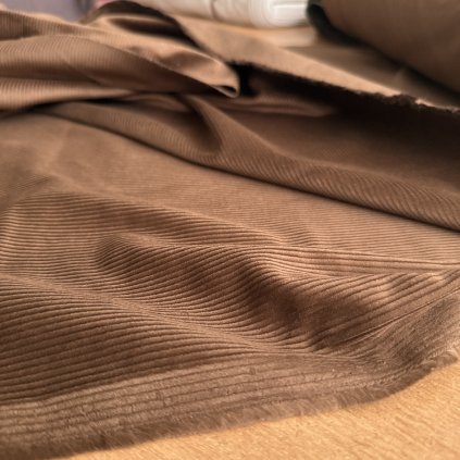 Vzorek - Manšestr Camel brown Warmpeace x Velveta Varnsdorf 98%bavlna 2%lycra